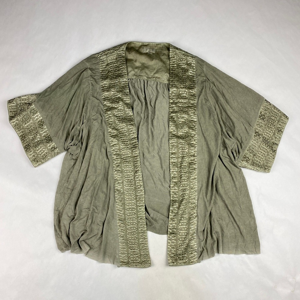 POL Open-Front Kimono Cardigan Women's Sizeā Medium Green